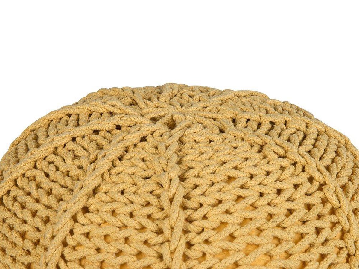 Beliani Conrad Ii Poef Katoen 50 X 50 Cm - Geel