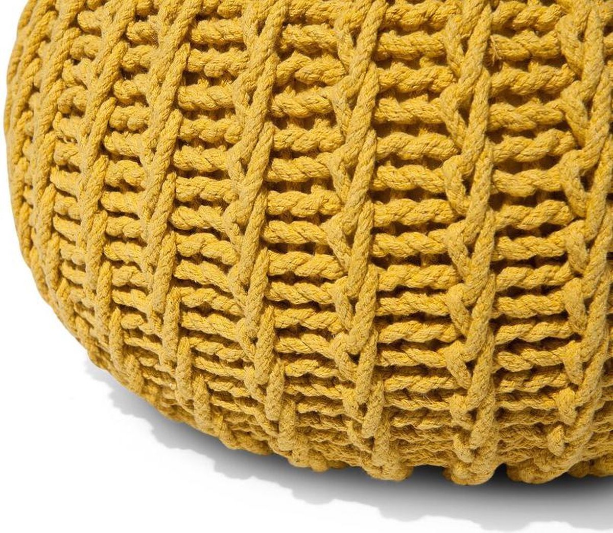 Beliani Conrad Ii Poef Katoen 50 X 50 Cm - Geel