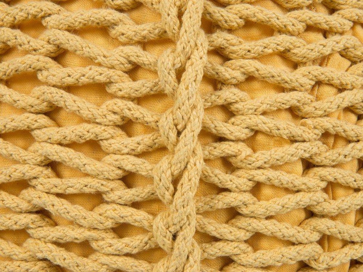 Beliani Conrad Ii Poef Katoen 50 X 50 Cm - Geel