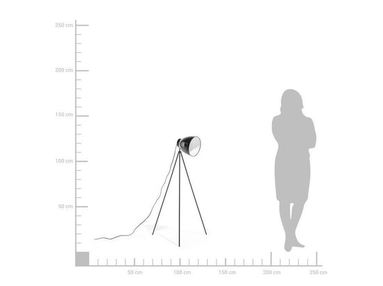 Beliani Tamega Staande Lamp Metaal 64 X 64 Cm - Zwart