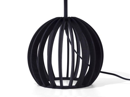 Beliani Samo Tafellamp Hout 22 X 22 Cm - Zwart