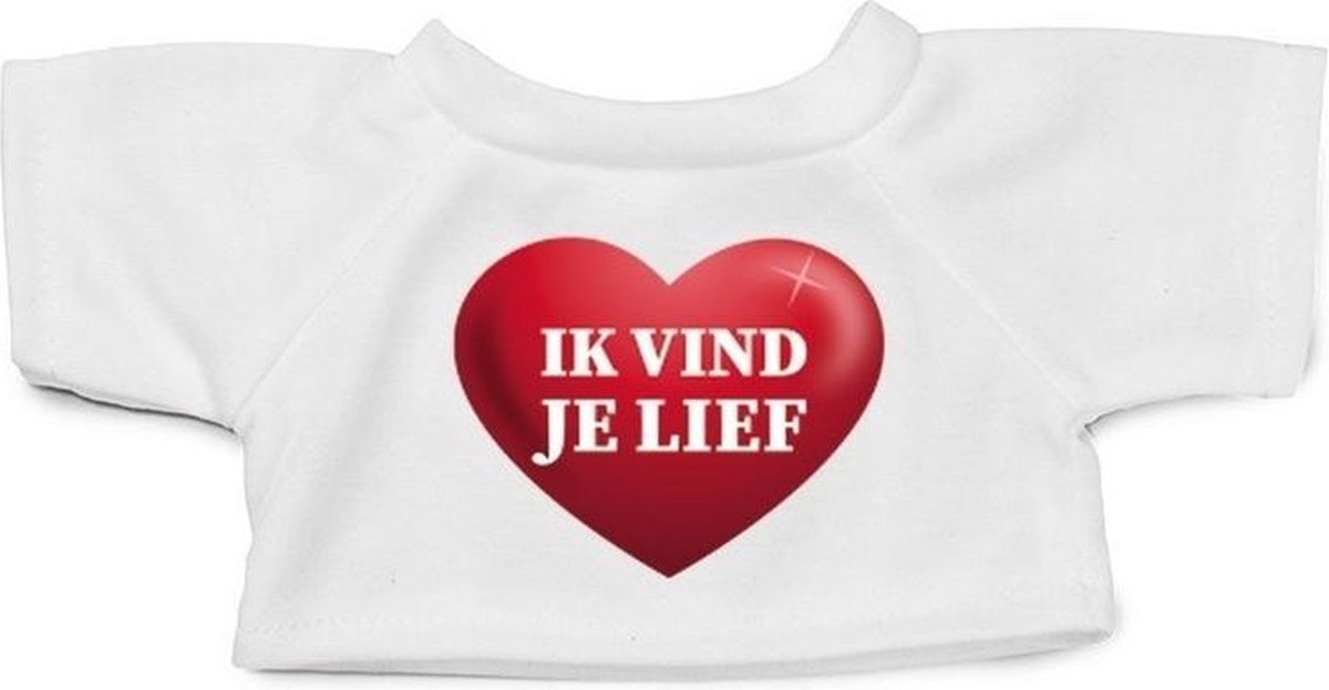 Knuffelbeer Ik Vind Je Lief Met Rood Hartje 24 Cm - Valentijn/ Romantisch Cadeau - Bruin