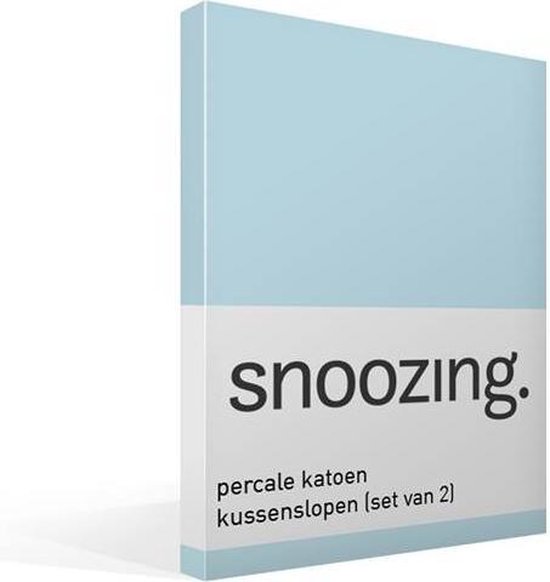 Snoozing Percale Katoen Kussenslopen (Set Van 2) - 100% Percale Katoen - 60x70 Cm - Standaardmaat - Hemel - Blauw