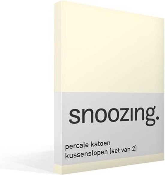 Snoozing Percale Katoen Kussenslopen (Set Van 2) - 100% Percale Katoen - 60x70 Cm - Standaardmaat - Ivoor - Wit