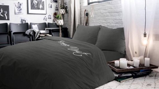 Papillon Napier Dekbedovertrek - 100% Percale Katoen - 1-persoons (140x200/220 Cm + 1 Sloop) - 1 Stuk (60x70 Cm) - - Grijs
