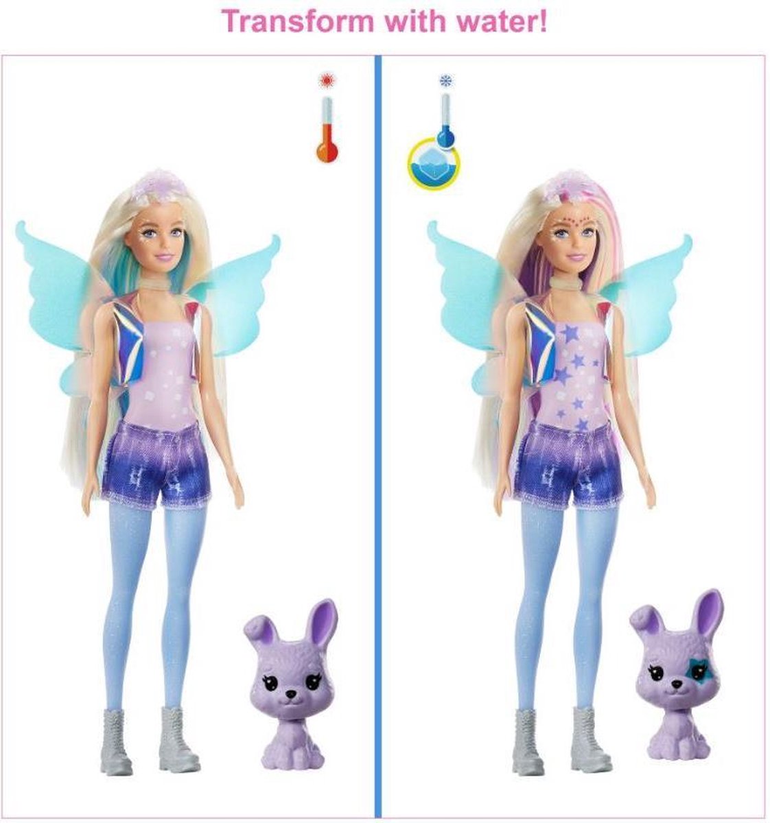 Barbie verrassingspop Color Reveal meisjes blauw 15 delig