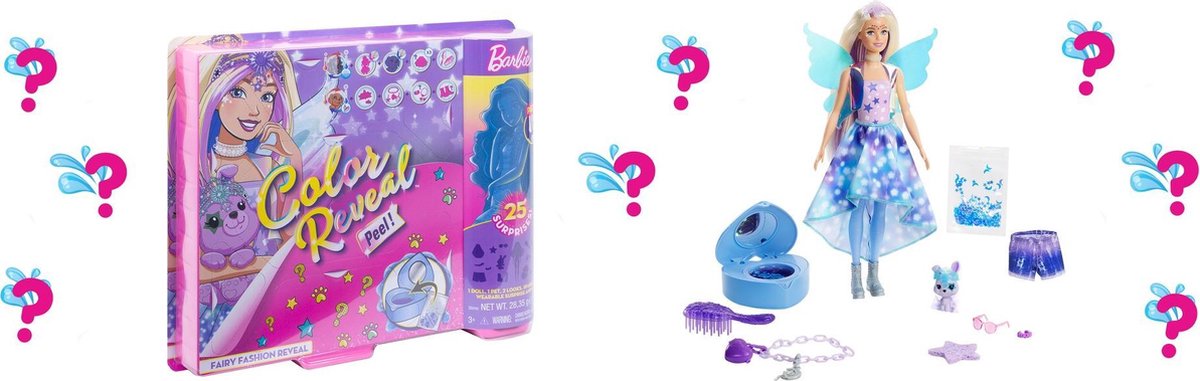 Barbie verrassingspop Color Reveal meisjes blauw 15 delig