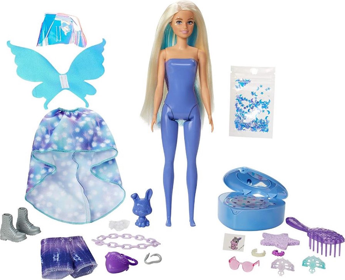 Barbie verrassingspop Color Reveal meisjes blauw 15 delig