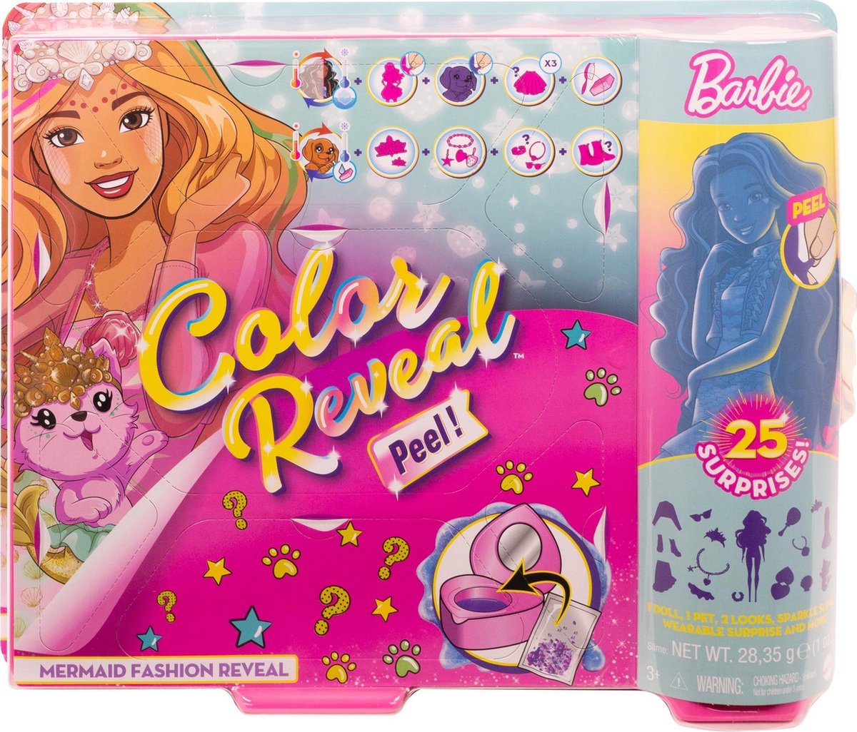 Barbie verrassingspop Color Reveal meisjes paars 15 delig