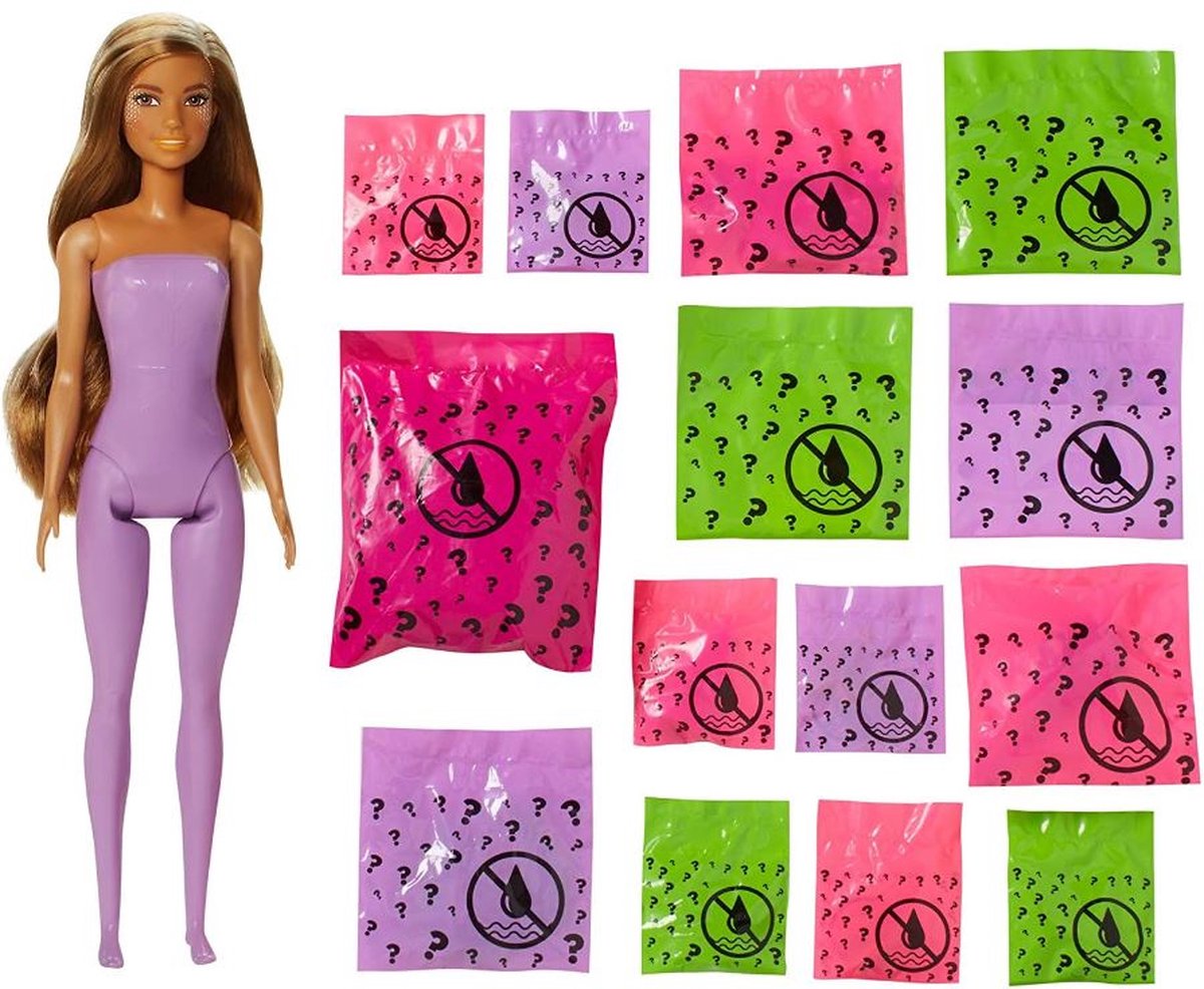 Barbie verrassingspop Color Reveal meisjes paars 15 delig
