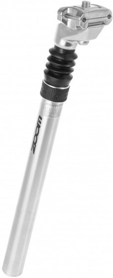 Zoom zadelpen geveerd 27,2 x 350 mm aluminium zilver/zwart - Silver