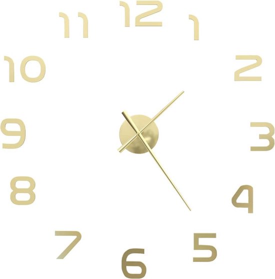 Vidaxl 3d-wandklok 100 Cm Xxl Modernkleurig - Goud