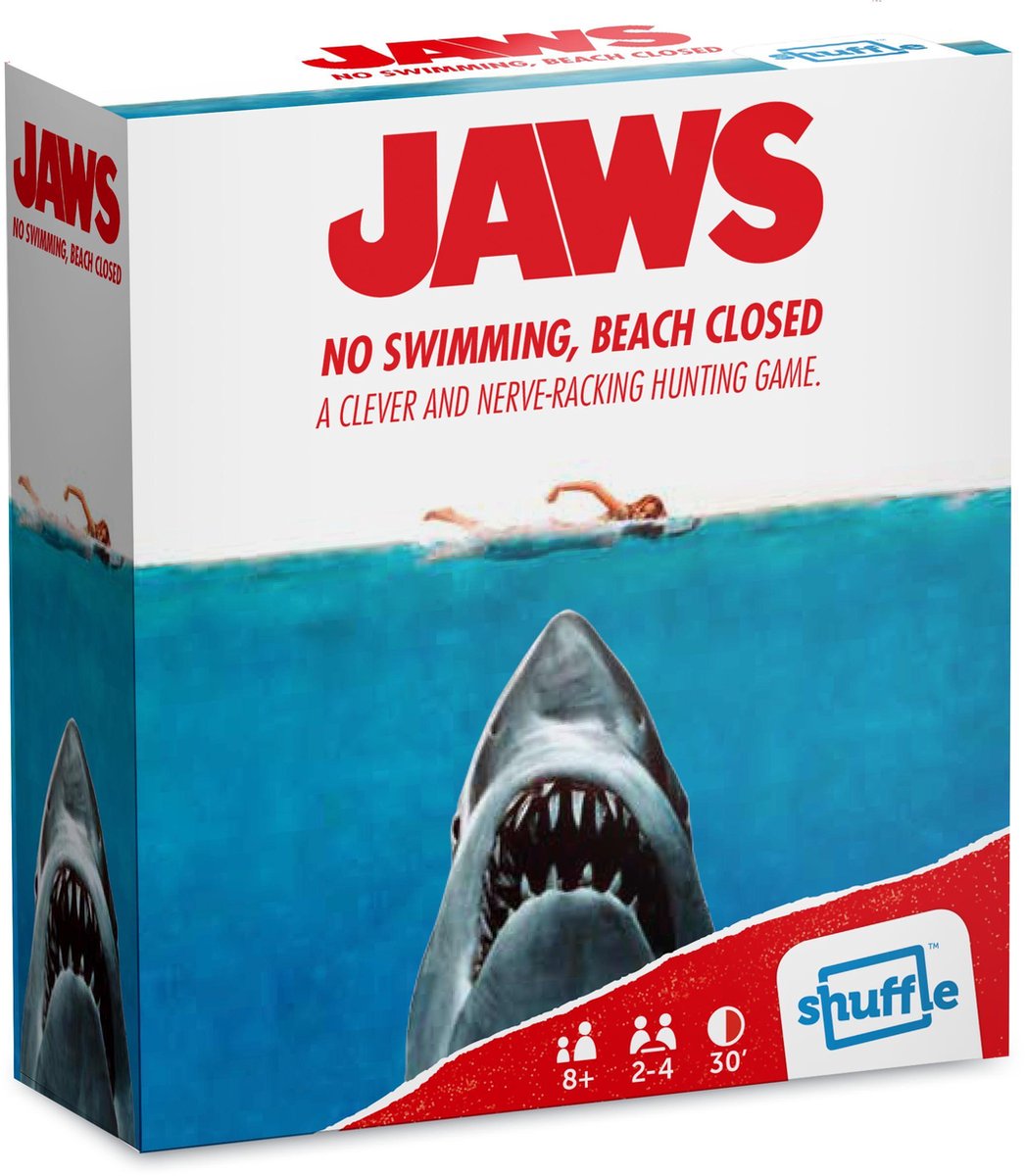 Shuffle gezelschapsspel Jaws karton blauw/paars 60 delig
