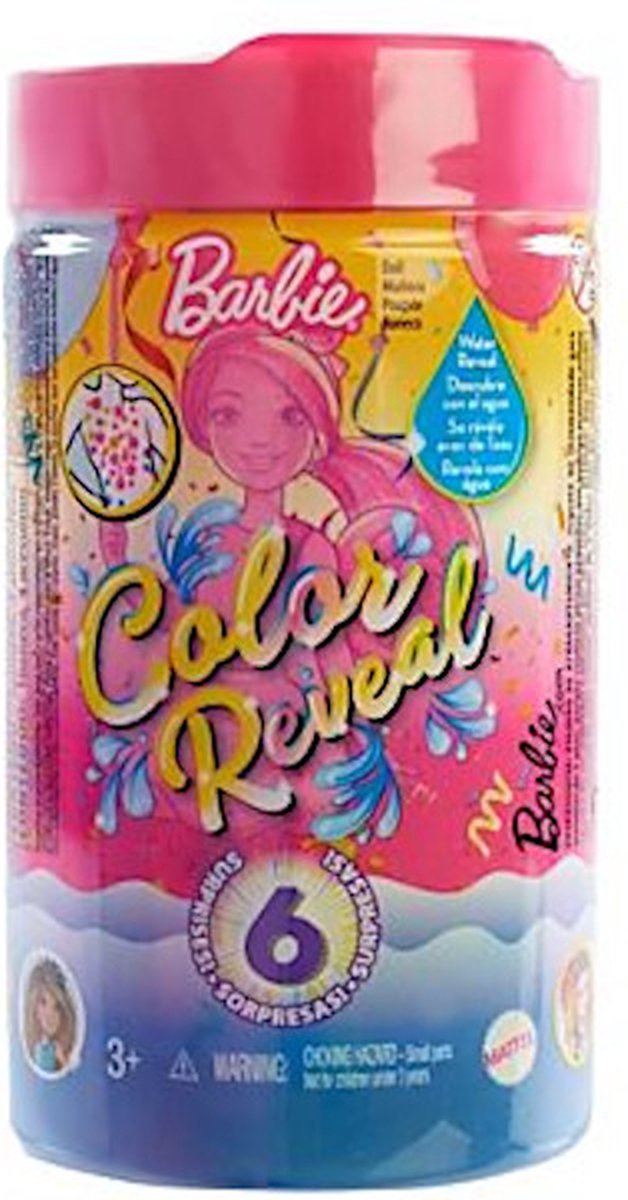 Barbie tienerpop Chelsea Color Reveal junior 15,5 cm 7 delig