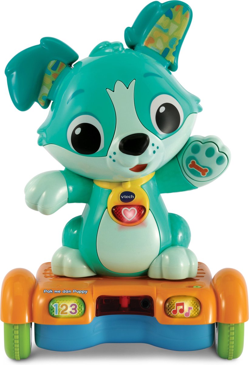 Vtech robotdier Pak me dan Puppy junior 27,5 cm turquoise/oranje