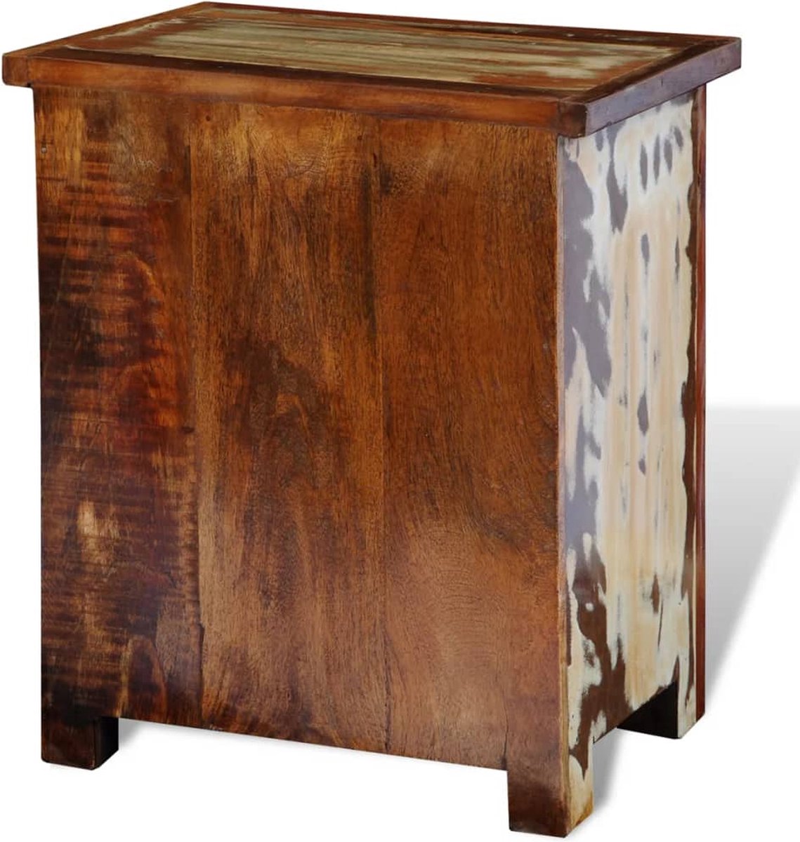 Vidaxl Nachtkastje Met 2 Lades Massief Gerecycled Hout - Bruin