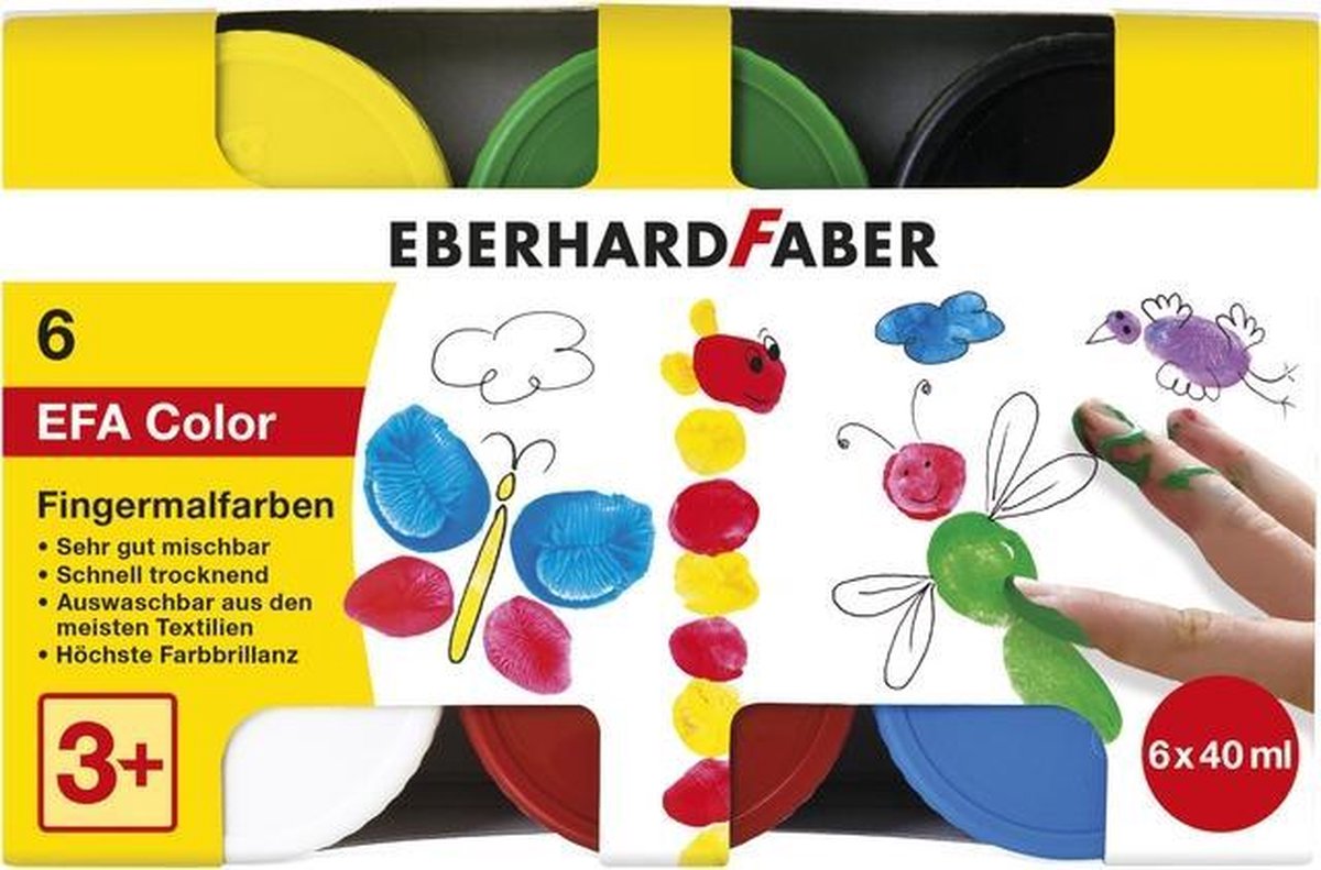 Eberhard Faber vingerverf Efa Color junior 40 ml 6 stuks