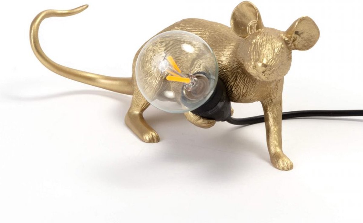 Seletti Mouse Lampresin Sitting - Goud