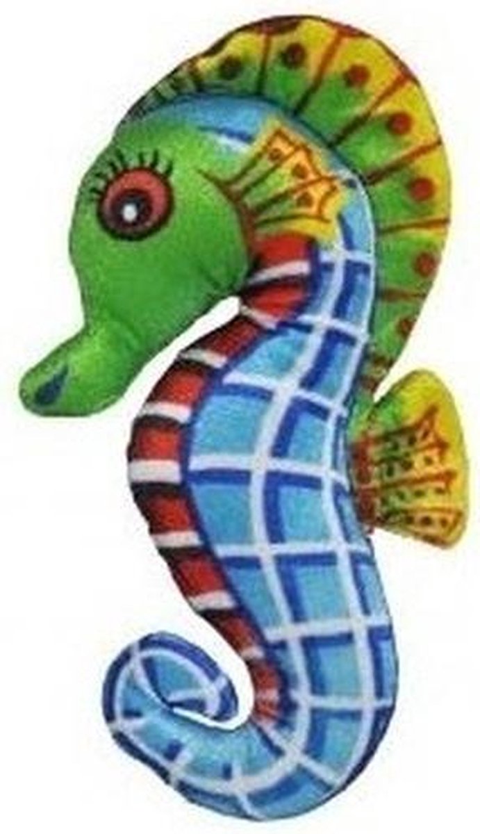 Setje Van 3 Zeepaardjes Knuffels Geel, En Groen Van 27 Cm - Blauw