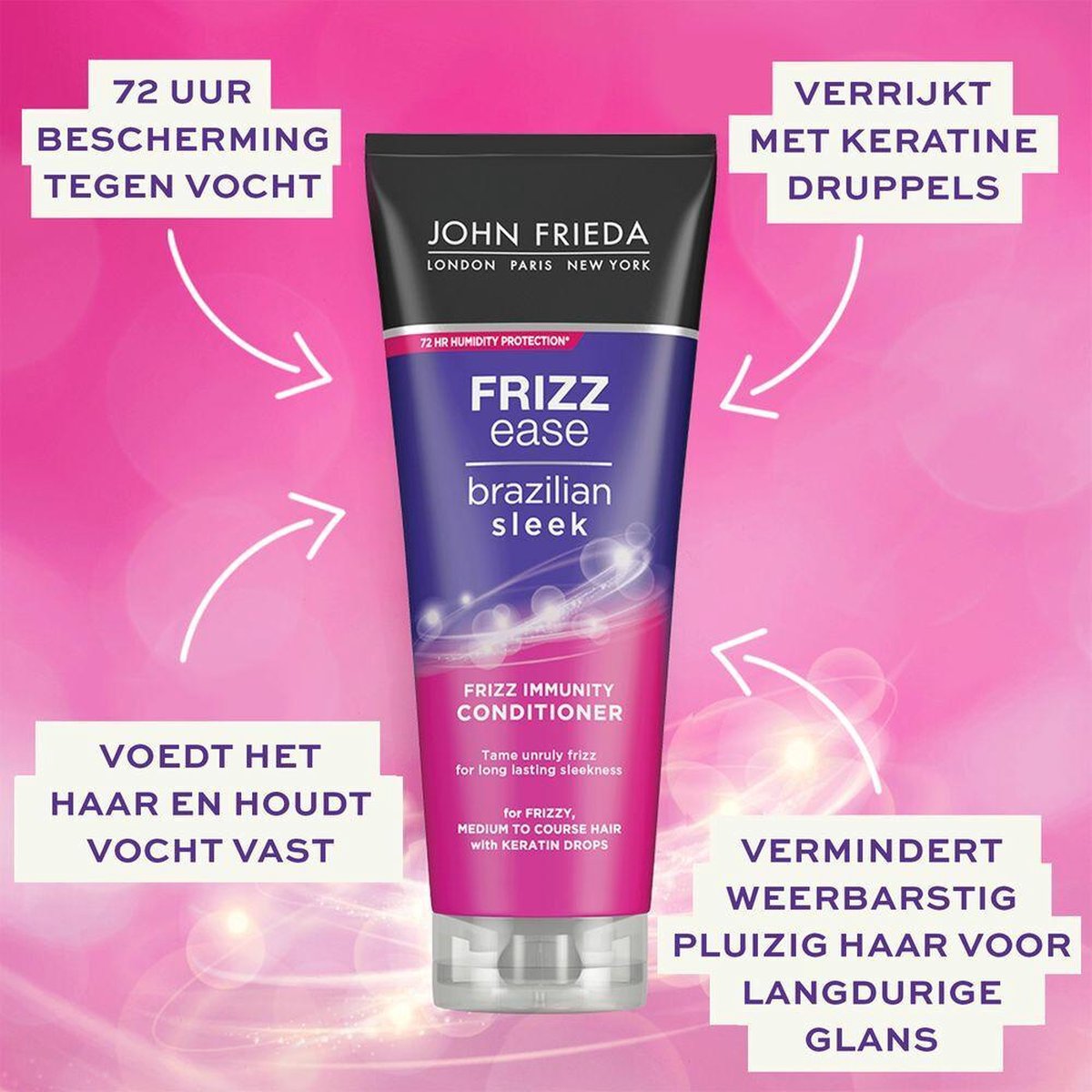 John Fr. Frizz Ease Conditioner Brazillian Sleek Immunity 250 ML