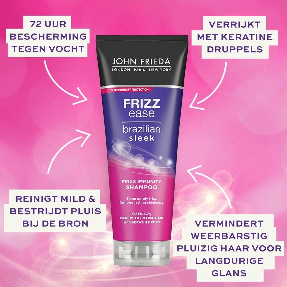 John Fr. Frizz Ease Shampoo Brazillian Sleek Immunity 250 ML