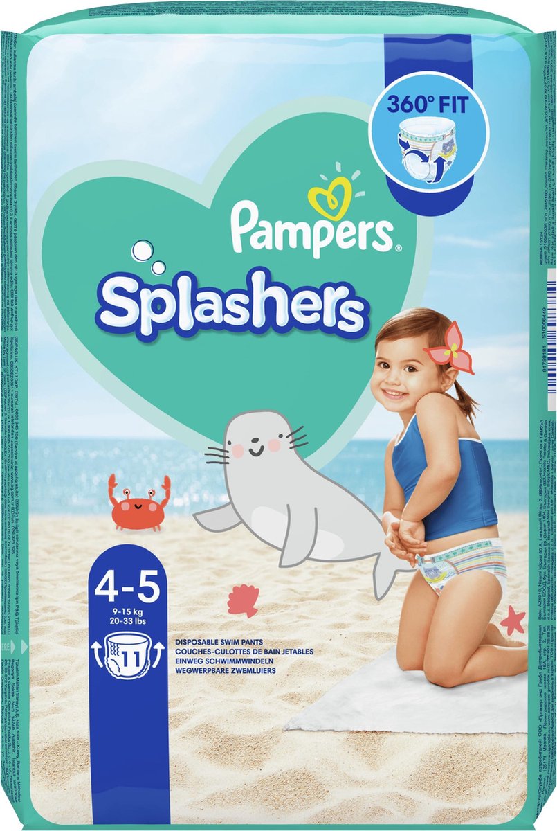 Pampers Splashers Maat 4-5 9-15kg Carrypack Luiers 11-Luiers