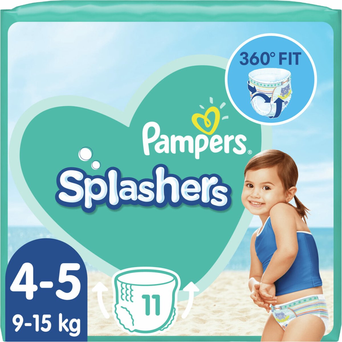 Pampers Splashers Maat 4-5 9-15kg Carrypack Luiers 11-Luiers