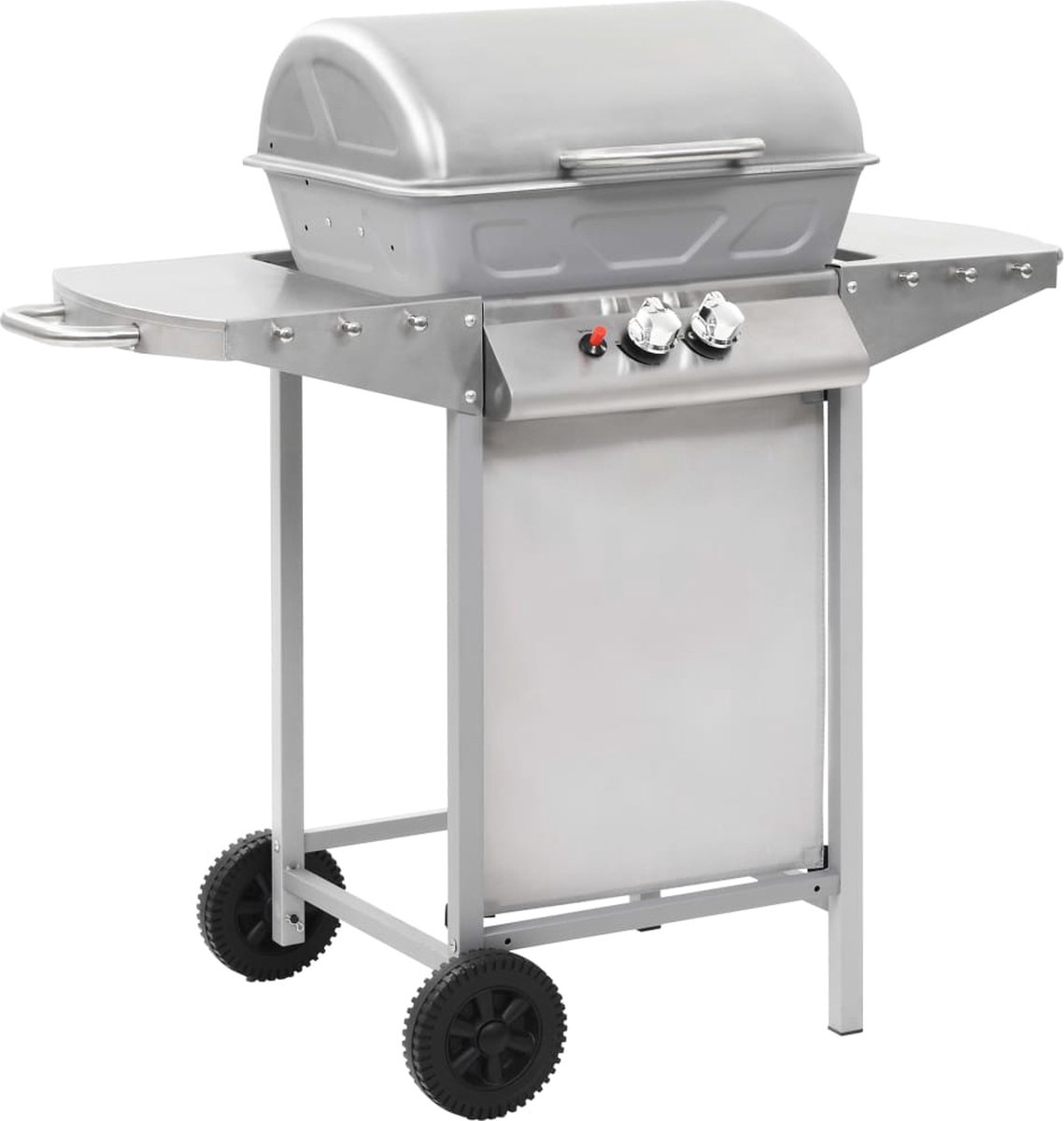 Vidaxl Gasbarbecue En Grill Met 2 Kookzones Roestvrij Staal Zilver - Silver