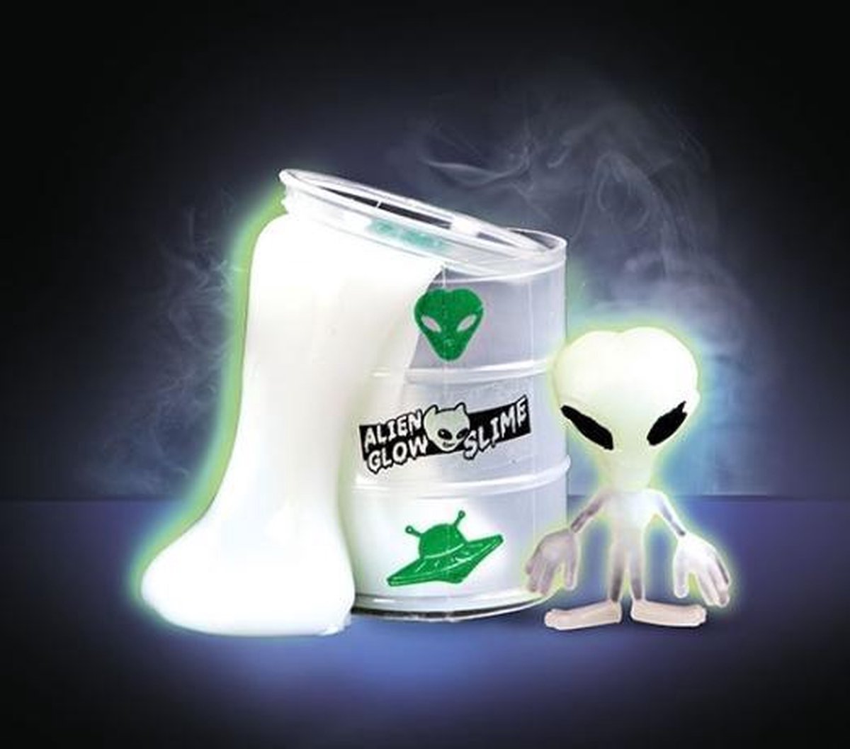 Toi-Toys Toi Toys slijm glow in the dark junior siliconen wit 2 delig