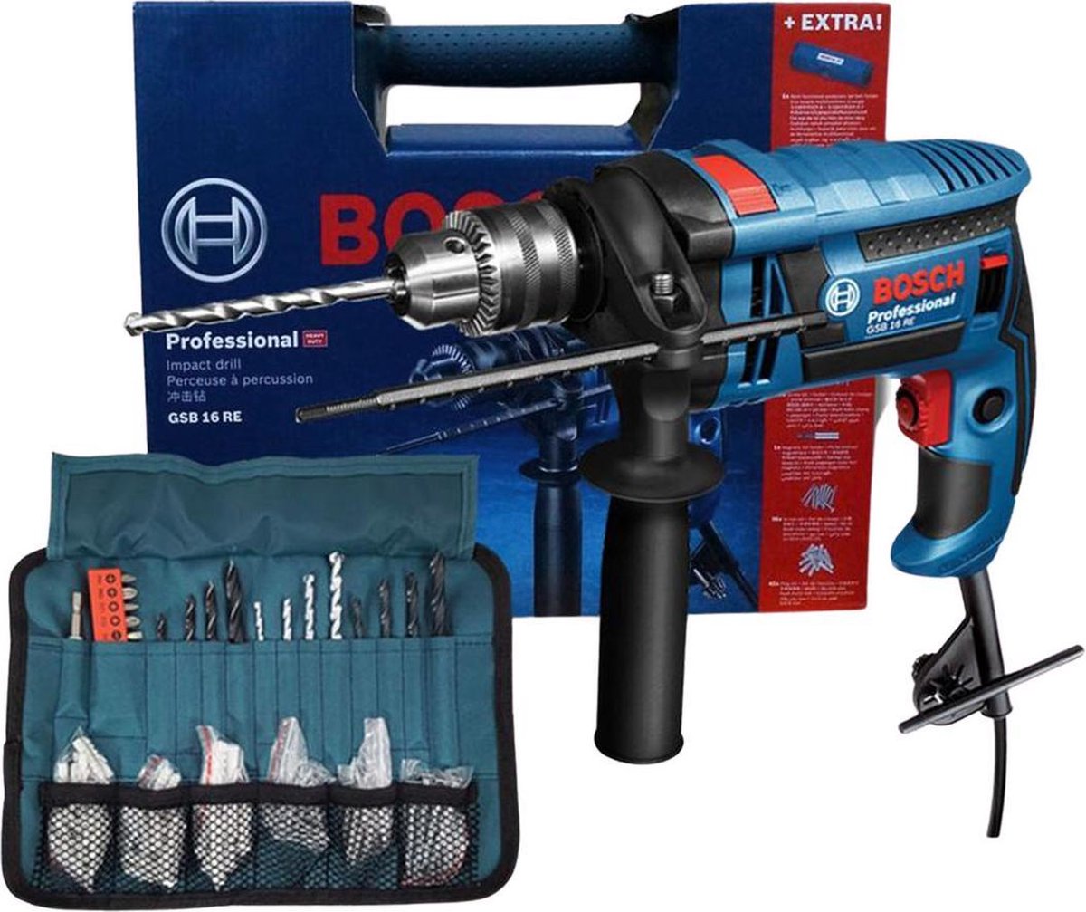 Bosch GSB 16 RE | Klopboormachine | 750W + Accessoires