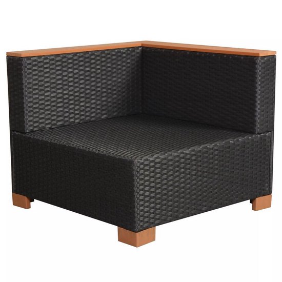 Vidaxl 6-delige Loungeset Met Kussens Poly Rattan - Zwart