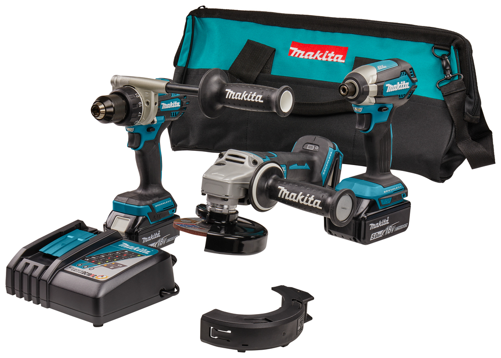 Makita DLX3156TX1 | Combiset | 18 V | boren, (slag)schroeven en slijpen | Set | 5,0 Ah | in Tas