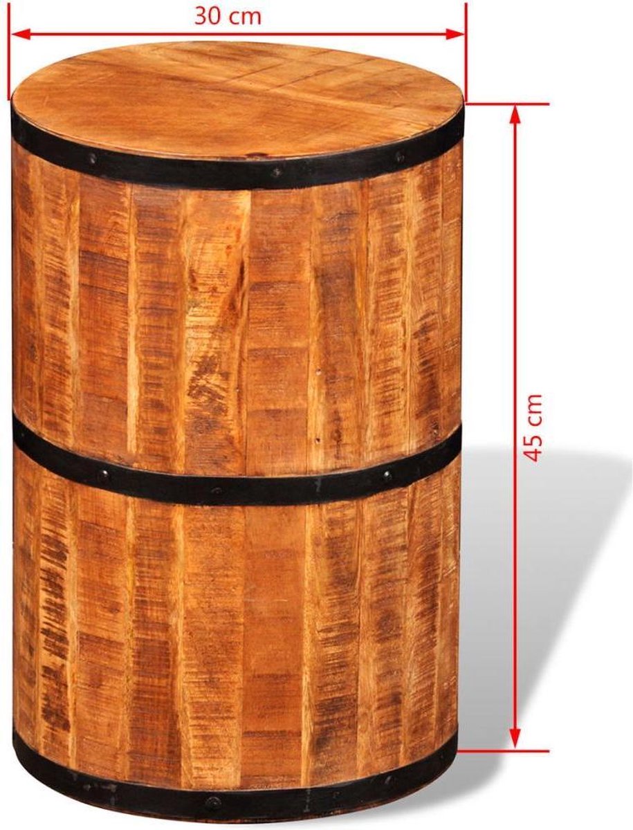 Vidaxl Barkruk Ruw Mangohout - Bruin