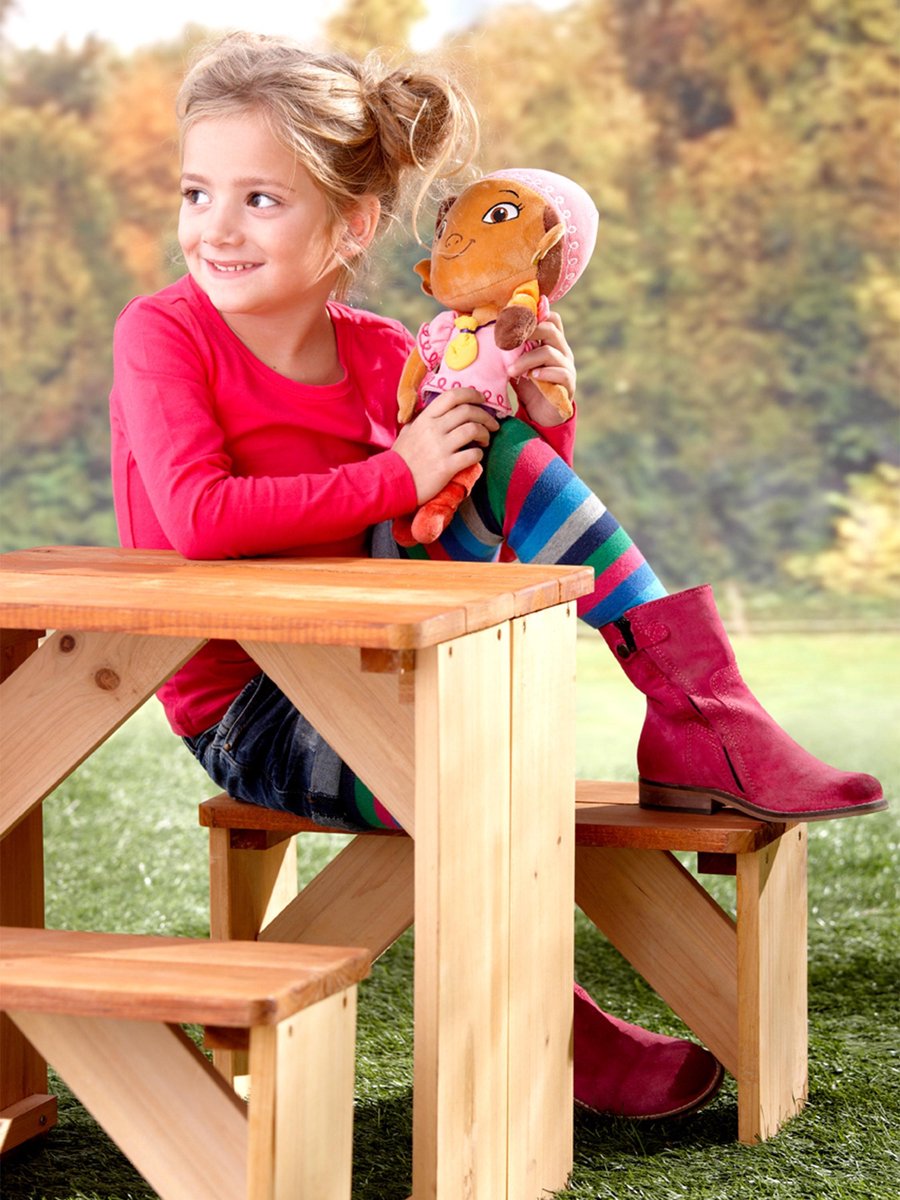axi picknicktafel ZidZed 45 x 80 x 45 cm blank - Bruin