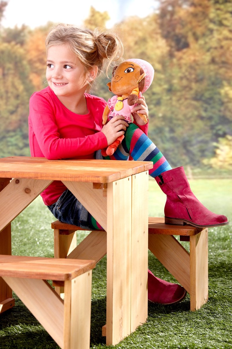 axi picknicktafel ZidZed 45 x 80 x 45 cm blank - Bruin