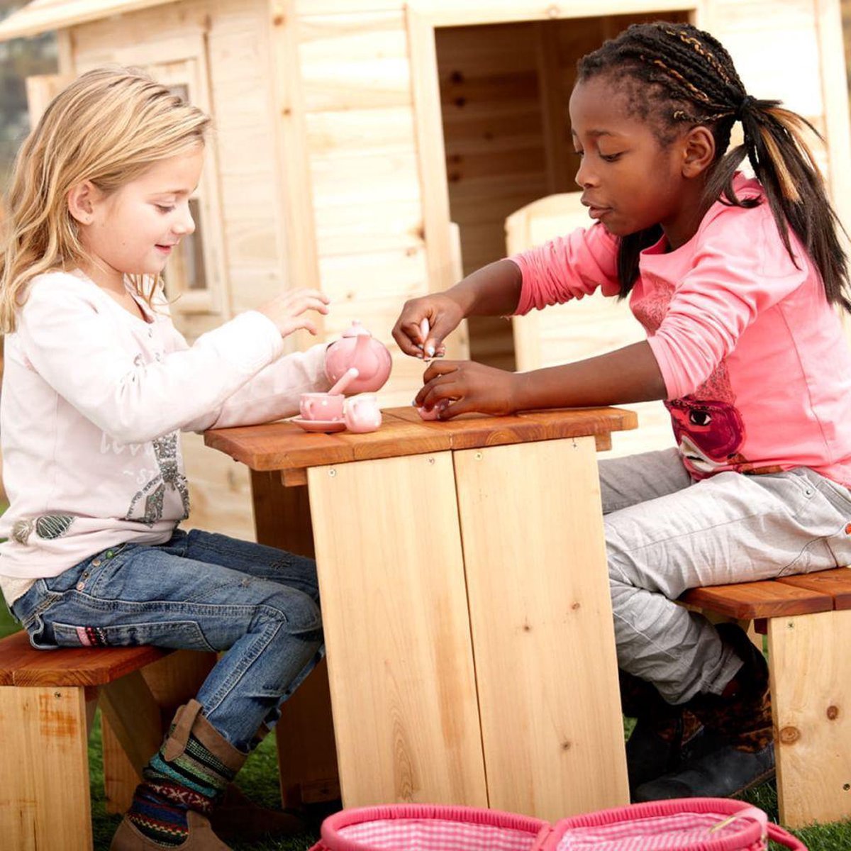 axi picknicktafel ZidZed 45 x 80 x 45 cm blank - Bruin