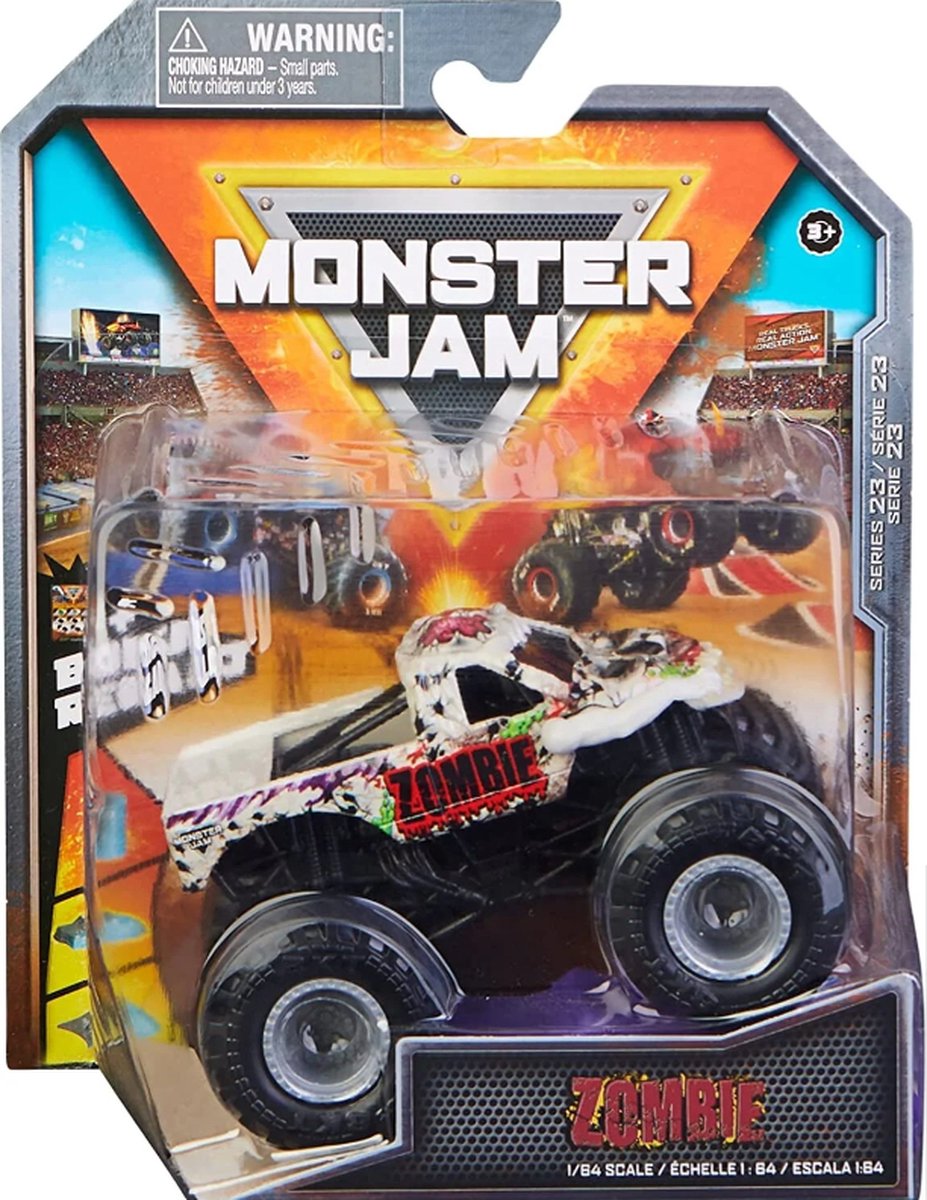 Monster Jam truck Monster Dirt Zombie 1:64 diecast wit 4 delig