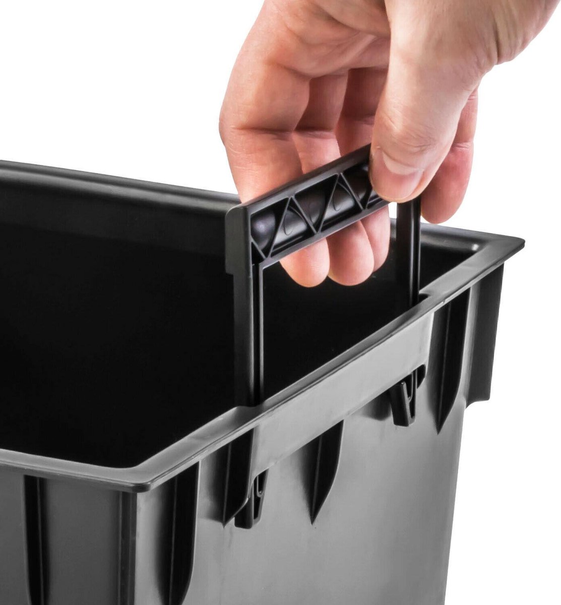 Kunststof Rato Rotan Bloempot/plantenpot Met Binnenpot Antraciet 22 Cm - Plantenbakken - Grijs