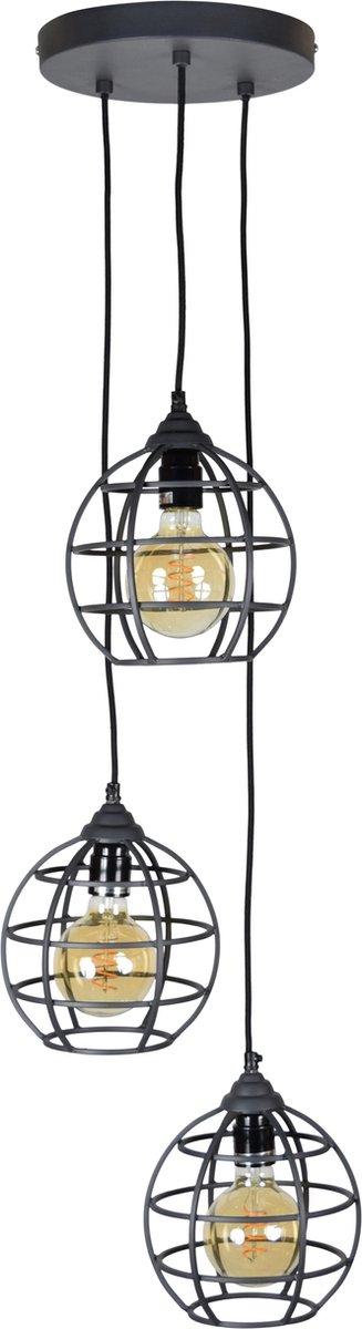 Urban InteriorsHanglamp Globe 3-lichts - Zwart