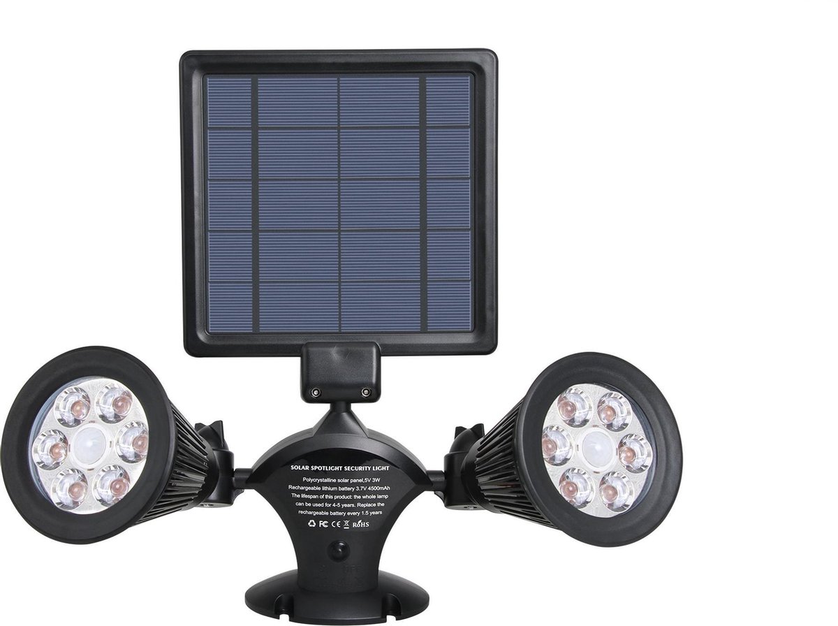 Lumisky Dubbele Solar Spotlight Led Buitenverlichting Dolby - Zwart