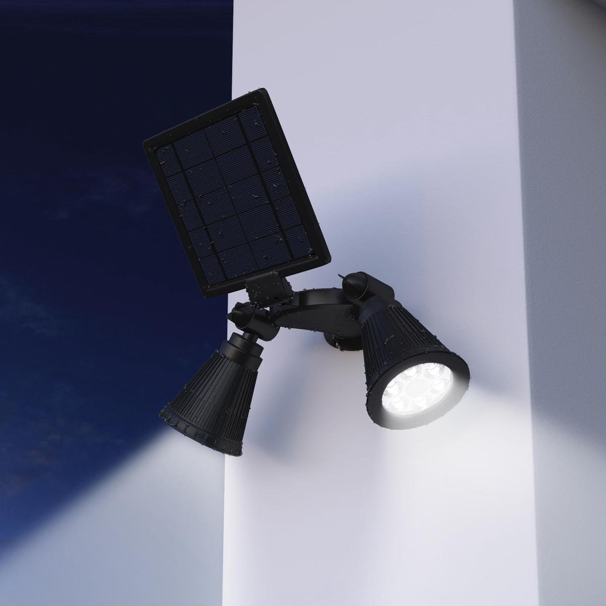Lumisky Dubbele Solar Spotlight Led Buitenverlichting Dolby - Zwart