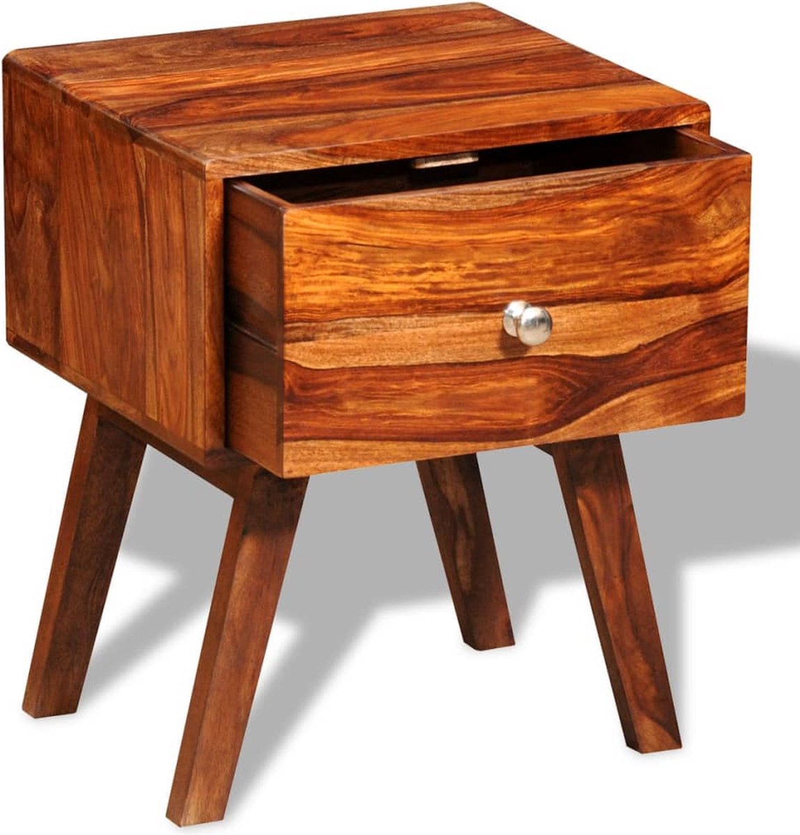 Vidaxl Nachtkastje Met 1 Lade 55 Cm Massief Sheeshamhout - Bruin