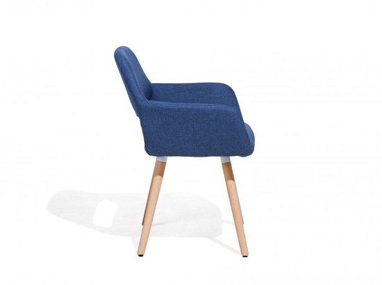 Beliani Chicago Eetkamerstoel Set Van 2 Polyester 56 X 44 Cm - Blauw