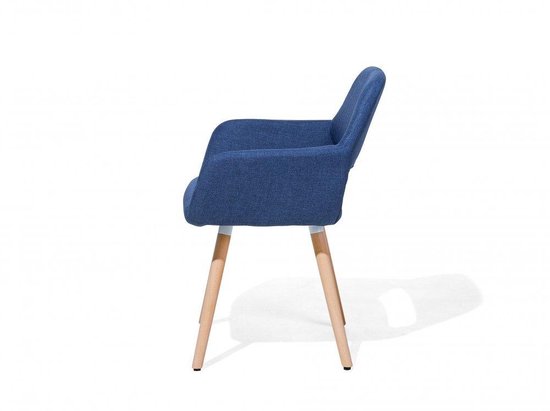 Beliani Chicago Eetkamerstoel Set Van 2 Polyester 56 X 44 Cm - Blauw