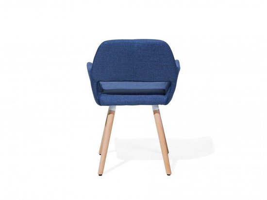 Beliani Chicago Eetkamerstoel Set Van 2 Polyester 56 X 44 Cm - Blauw
