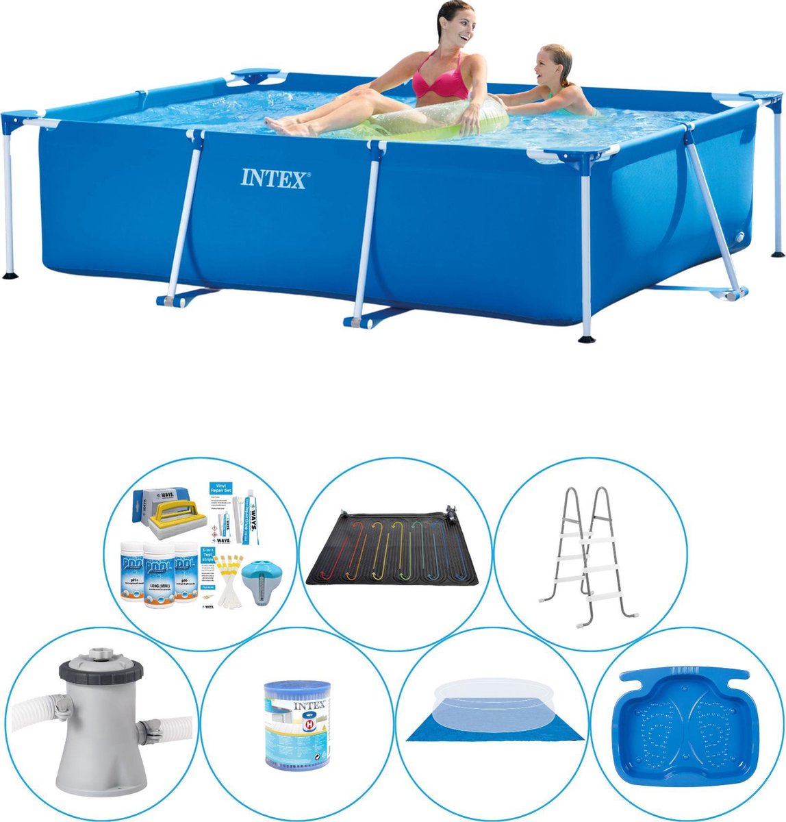 Intex Frame Pool Rechthoekig 220x150x60 Cm - 8-delig - Zwembad Super Deal - Blauw
