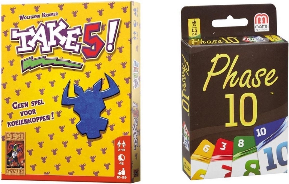 999Games Spellenbundel - Kaartspellen - 2 Stuks - Take 5! & Phase 10