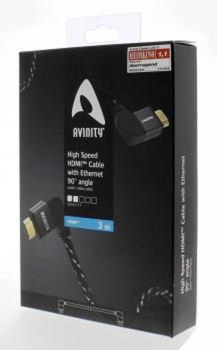 Avinity Hdmi Kabel Met Ethernet 90°conn - Zwart
