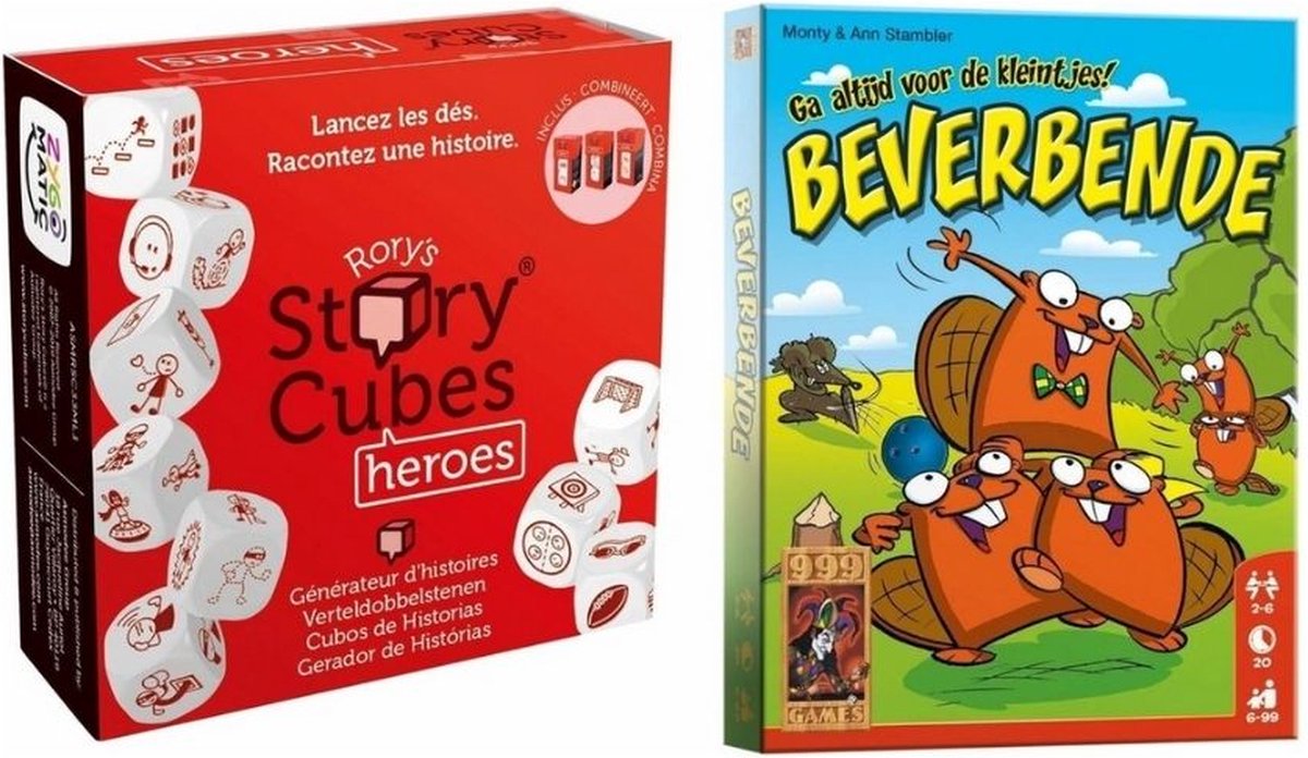 999Games Spellenbundel - Dobbelspel - 2 Stuks - Rory's Story Cubes Heroes & Beverbende