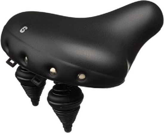 Selle Zadel Stadsfiets Comfort 27,7 X 24 Cm - Zwart
